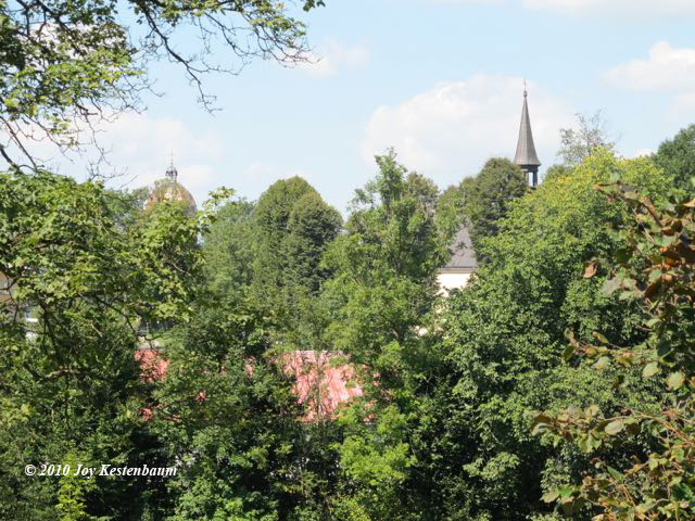 View with
dome of Greek Catholic Church and steeple of
Roman Catholic Parish Church