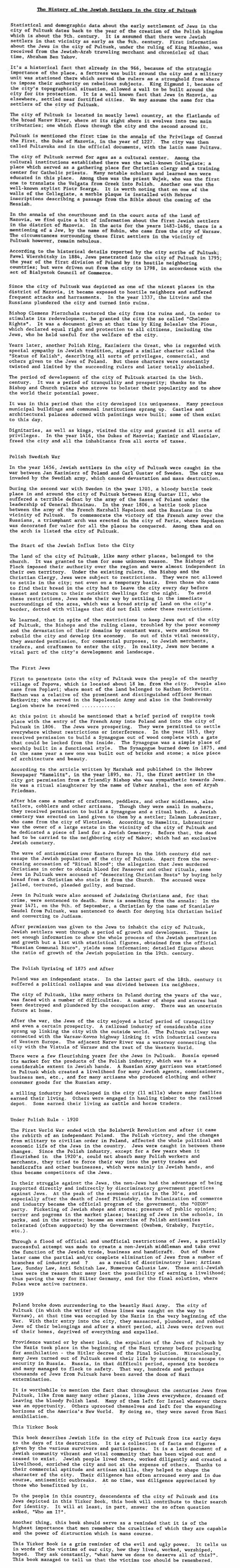 History of Pultusk Translation
