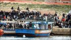 Migrants from Tunisia on the Italian island of Lampedusa - 11 February 2011