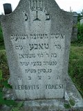 Toba (Toncsi) bat Levi LEBOVITS d. 23 Sivan 5718 (11 June 1958) Wife of Nachemn; Mothers name: Matel GUTTMAN Uzhhorod-Section-4-tstone-0973