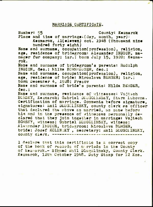 Indich-Berger_Marriage certificate_translated