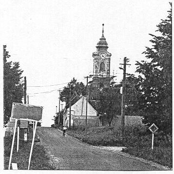 On the road into town.