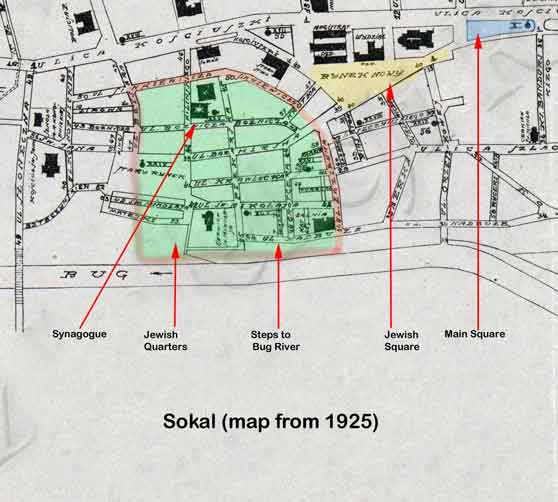 Jewish areas marked on 1925 map